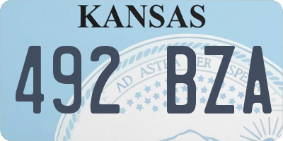 KS license plate 492BZA