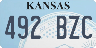KS license plate 492BZC