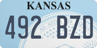KS license plate 492BZD