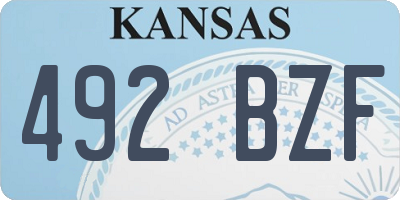 KS license plate 492BZF