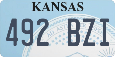 KS license plate 492BZI