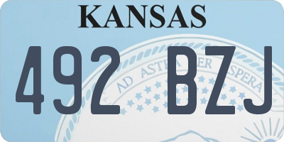 KS license plate 492BZJ