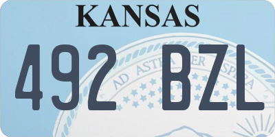 KS license plate 492BZL