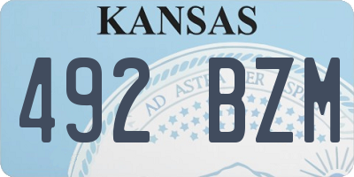 KS license plate 492BZM