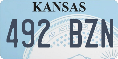 KS license plate 492BZN
