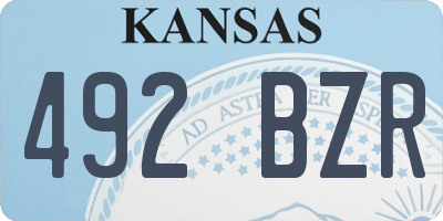 KS license plate 492BZR
