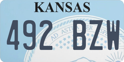 KS license plate 492BZW