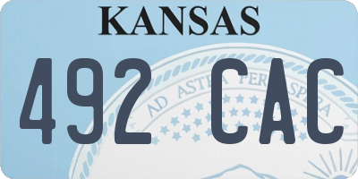 KS license plate 492CAC