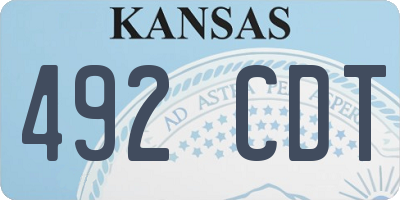 KS license plate 492CDT