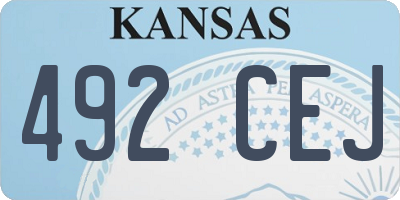 KS license plate 492CEJ