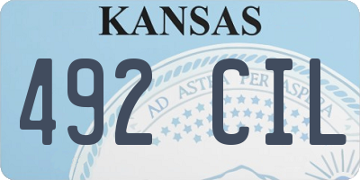 KS license plate 492CIL