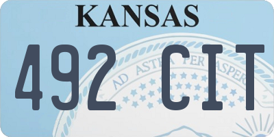 KS license plate 492CIT