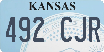 KS license plate 492CJR