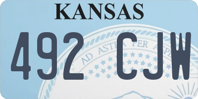 KS license plate 492CJW