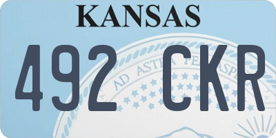 KS license plate 492CKR