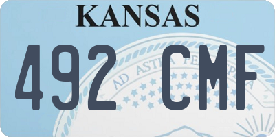 KS license plate 492CMF