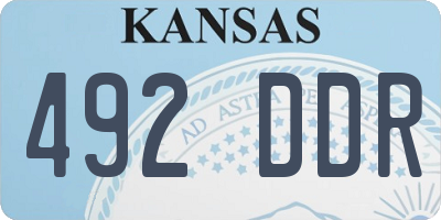 KS license plate 492DDR