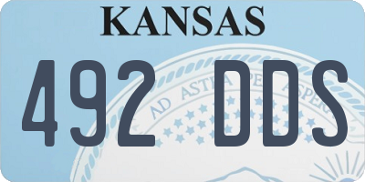 KS license plate 492DDS