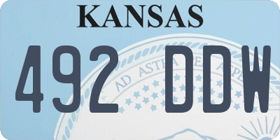 KS license plate 492DDW
