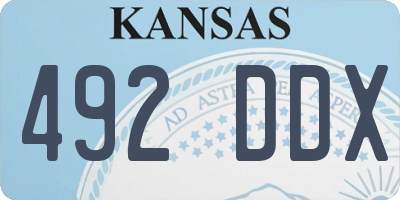 KS license plate 492DDX
