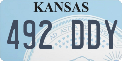 KS license plate 492DDY