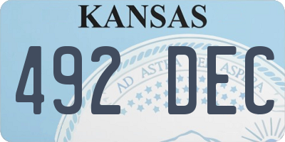 KS license plate 492DEC