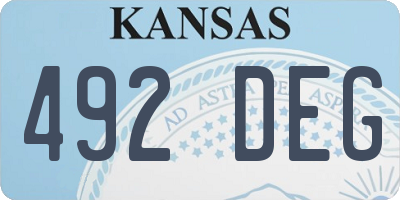 KS license plate 492DEG