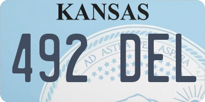 KS license plate 492DEL