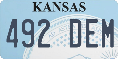 KS license plate 492DEM