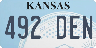 KS license plate 492DEN