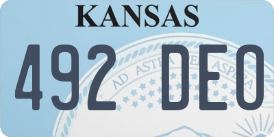 KS license plate 492DEO