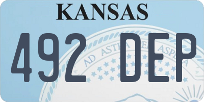 KS license plate 492DEP
