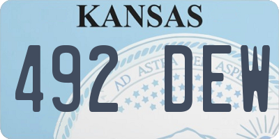 KS license plate 492DEW