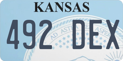 KS license plate 492DEX