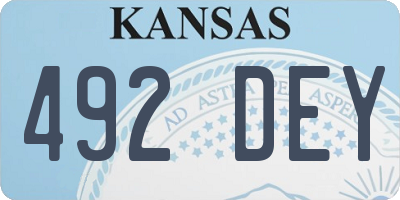 KS license plate 492DEY