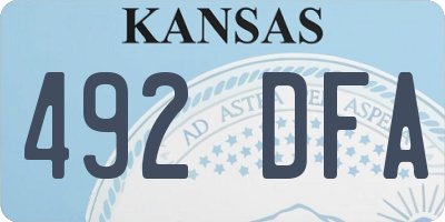 KS license plate 492DFA