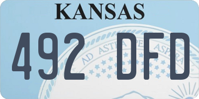 KS license plate 492DFD
