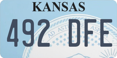 KS license plate 492DFE