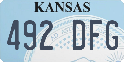 KS license plate 492DFG