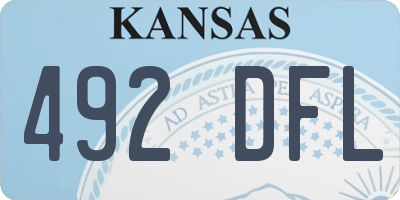 KS license plate 492DFL