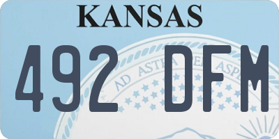 KS license plate 492DFM
