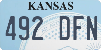 KS license plate 492DFN