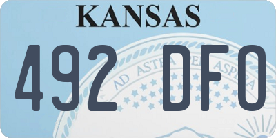 KS license plate 492DFO