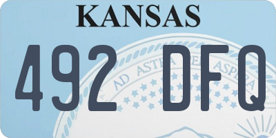 KS license plate 492DFQ