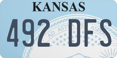 KS license plate 492DFS