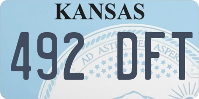 KS license plate 492DFT