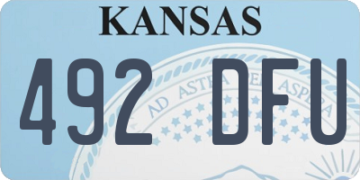 KS license plate 492DFU