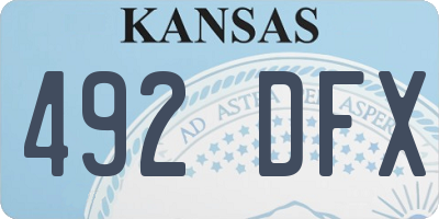 KS license plate 492DFX