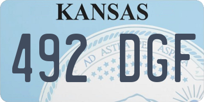 KS license plate 492DGF