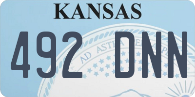 KS license plate 492DNN